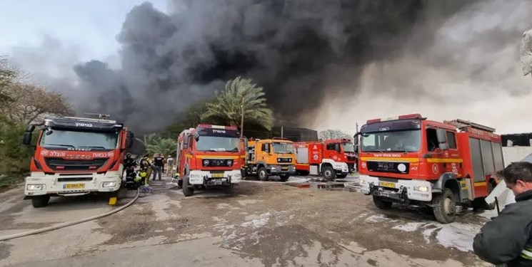 آتش‌سوزی گسترده در منطقه صنعتی در اسرائیل + فیلم