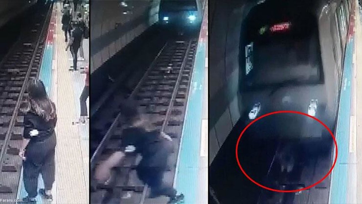  لحظه نفس گیر نجات دختر جوان از خودکشی در ایستگاه مترو + فیلم