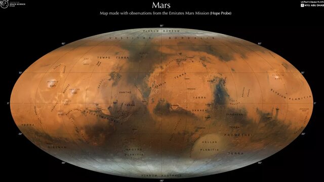 نقشه‌ خیره کننده جدید از مریخ ساخته شد + عکس