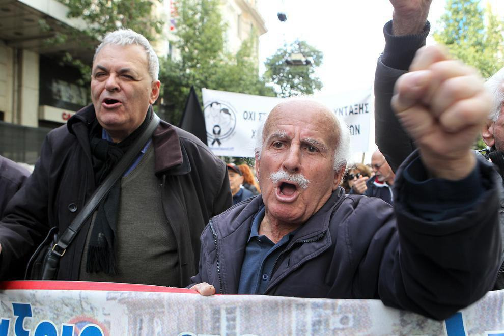 اعتراض بازنشستگان یونانی به وضعیت بد اقتصادی