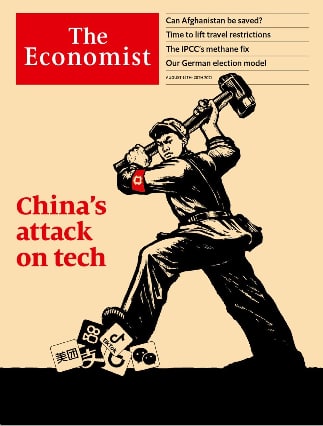 سرکوب شرکت‌ های فناوری در چین طرح روی جلد هفته نامه اکونومیست