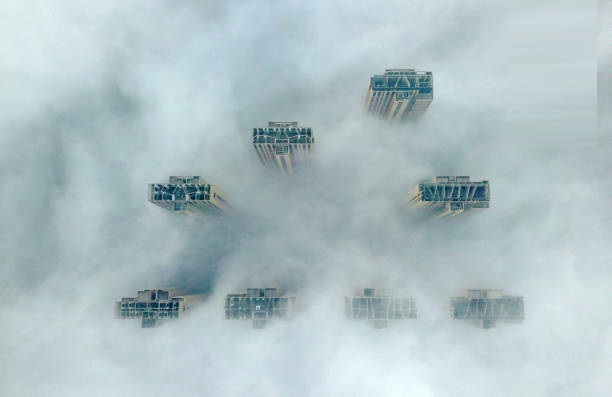 آسمان‌خراش‌های چین در هوای مه آلود +تصاویر