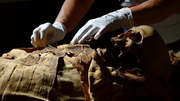 کشف یک مومیایی ۸۰۰ساله در کوله پشتی! + فیلم