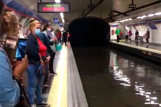 متروی مادرید زیر آب رفت!  + فیلم