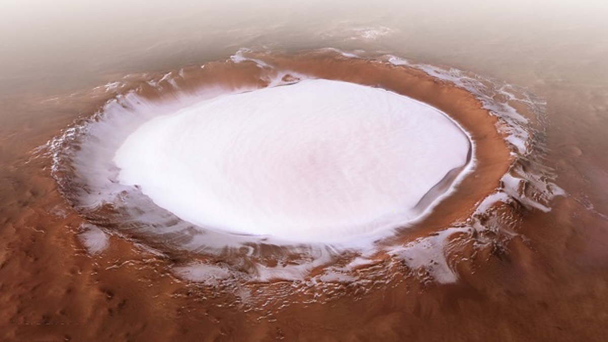 چشم انداز یخ زده مریخ در زمستان / مریخ چند فصل دارد؟ + عکس