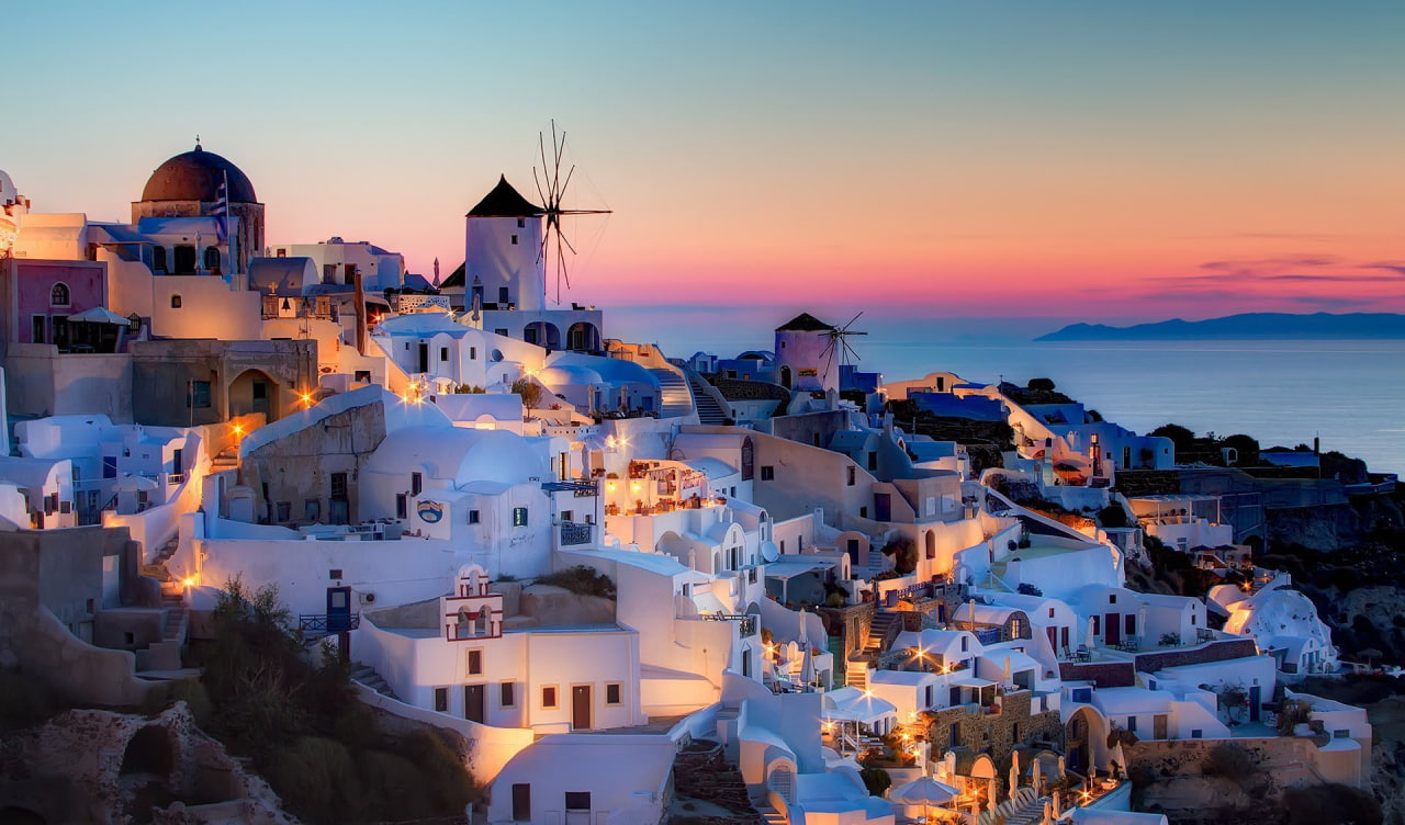 غروب زیبای آفتاب در یونان + فیلم